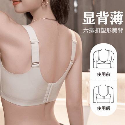 无痕内衣女薄款大胸显小收副乳防下垂夏季超薄白色抹胸全罩杯文胸