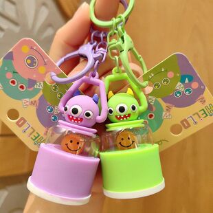 正版卡通三眼仔钥匙扣创意小夜灯发光钥匙链包包挂件爪机礼品