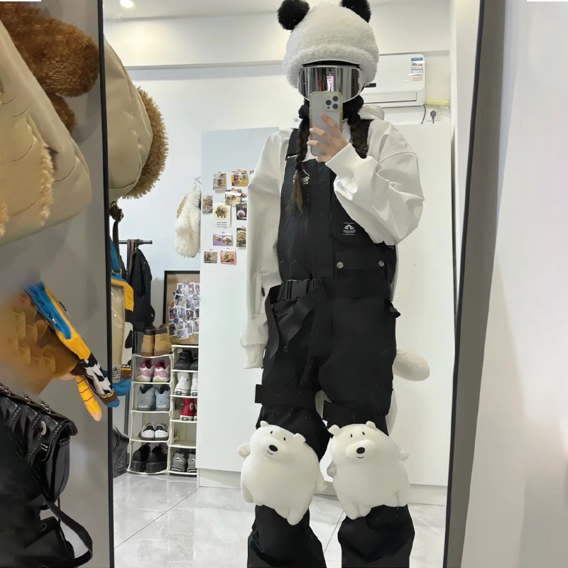 新款专业户外装备滑雪服卫衣套装女雪服套装兔子耳朵可爱防水抓绒