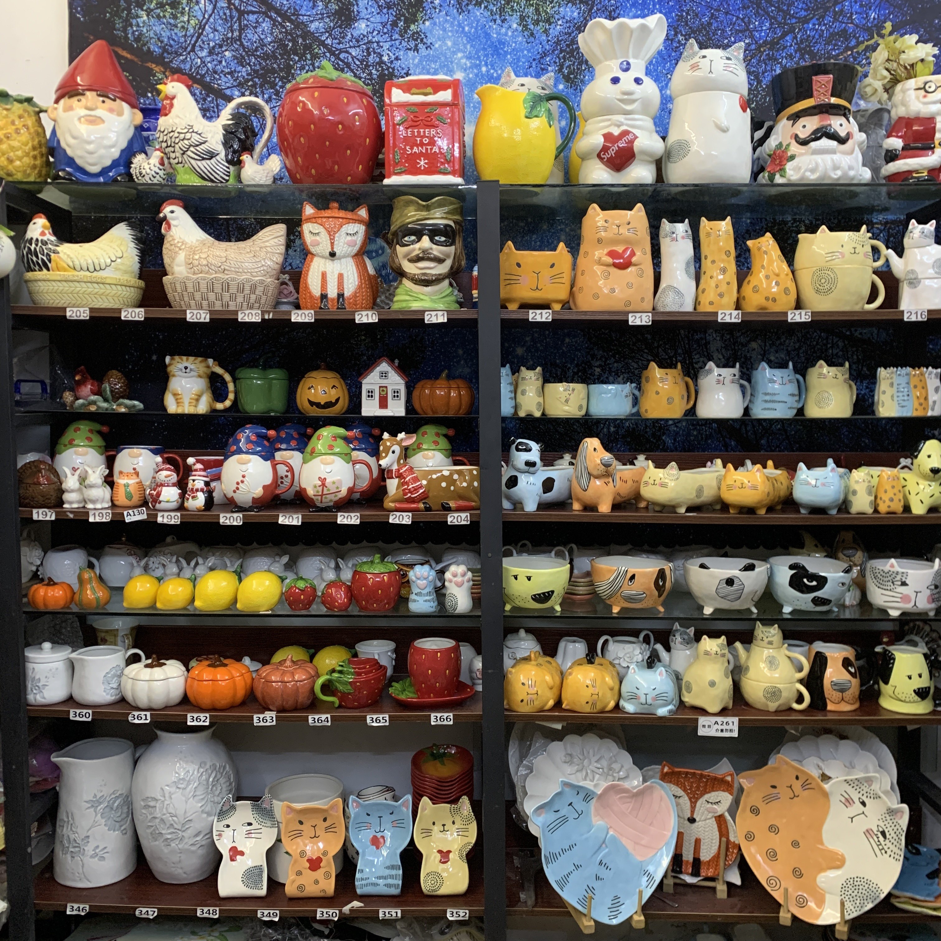 微瑕外贸尾货创意可爱手绘餐具创意碟盘平盘调味罐储物罐