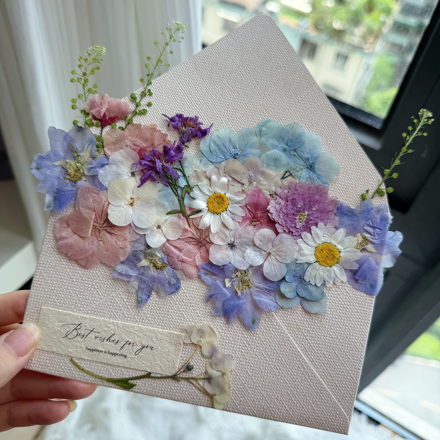 【蓝粉干花】相框diy材料包图片