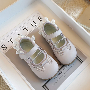 真皮儿童皮鞋26新款女童芭蕾运动鞋春季透气网面软底玛丽珍小公主