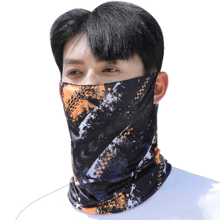 冰丝面罩防晒围脖子男夏季脖套工地钓鱼骑行护颈外卖骑手蒙面男款
