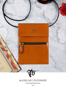 TIMEBOX LAB意大利头层牛皮护照包 旅行签证包 绅士颈包 出国机票收纳包 多功能证件袋 可定制