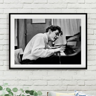 古尔德古典钢琴家音乐家挂画Glenn_Gould_学校琴房教室琴行装 饰画