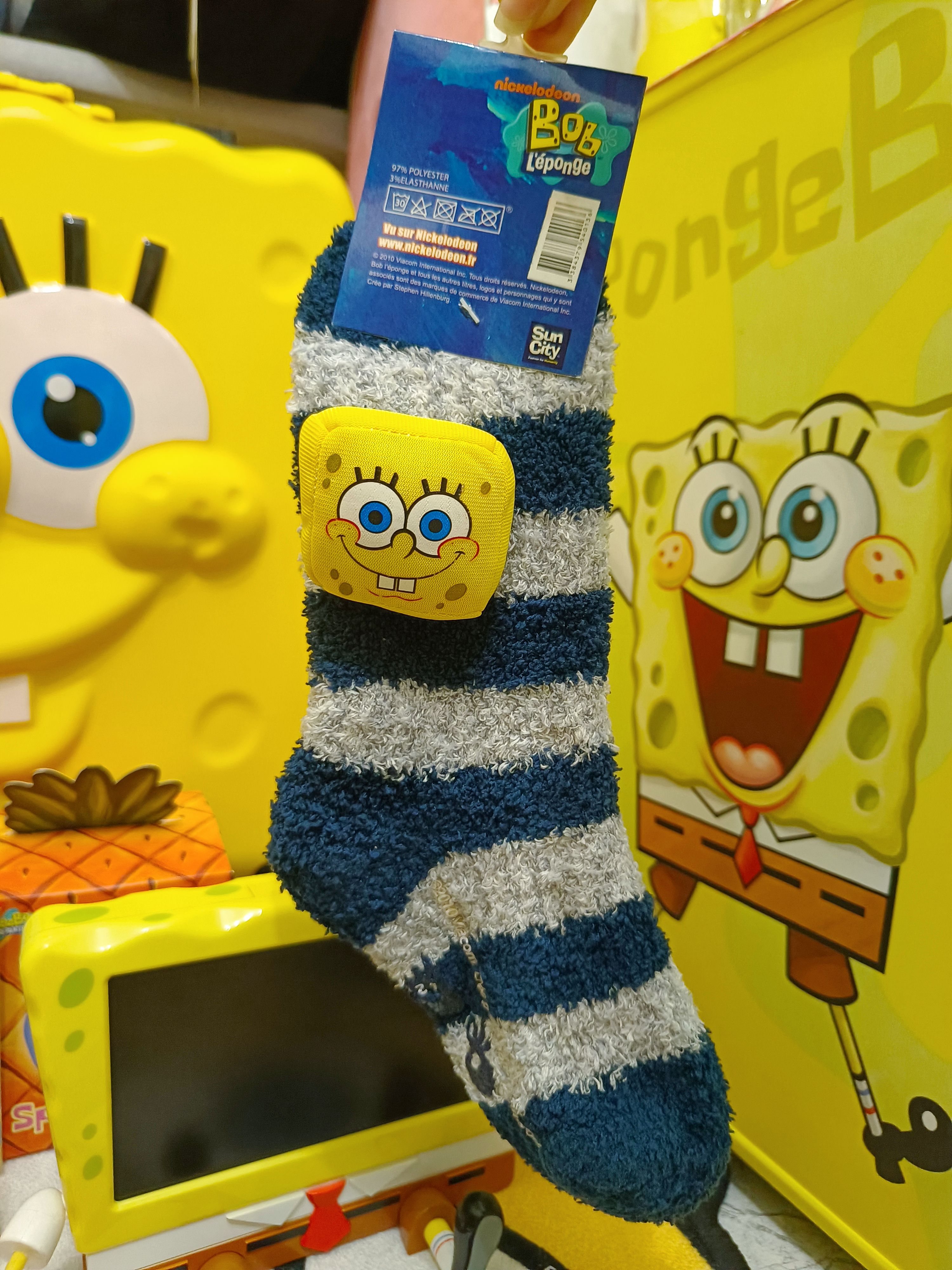 外贸出口单海绵宝宝冬天毛绒长袜周边