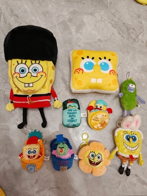 正版老货海绵宝宝可爱卡通动漫毛绒玩具冰箱贴挂件周边