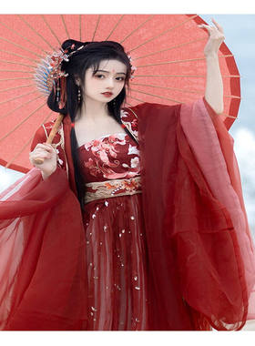 花神司神话系列【九尾】唐制重工刺绣大袖衫诃子裙春秋冬汉服女长