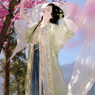 花神司【春望山楹】春夏秋宋制对襟吊带刺绣汉服女套装精美绣花