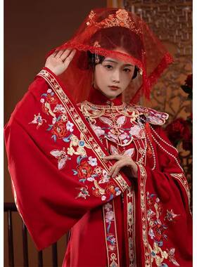 花神司【红染】重工刺绣花嫁明制婚服马面裙汉服女立领衫云肩秋冬