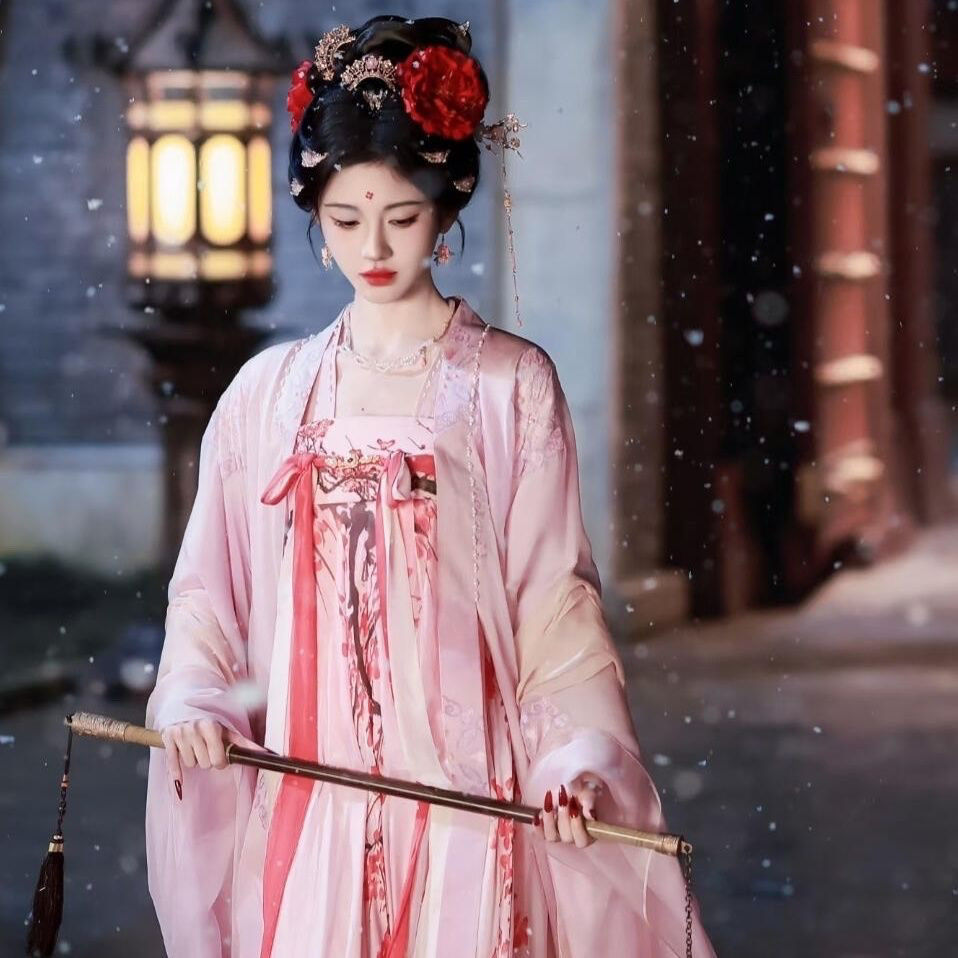 鞠婧祎同款汉服月鳞绮纪唐制复原风女齐胸飘逸大袖日常春夏长款