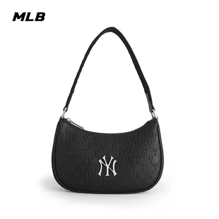 MLB挎包金属标时尚单肩包女包手提包暗纹满标腋下包3ABQS022N
