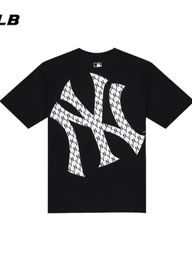 MLB韩国男女情侣T恤印花大LOGO老花短袖运动宽松休闲NY31TSM2131