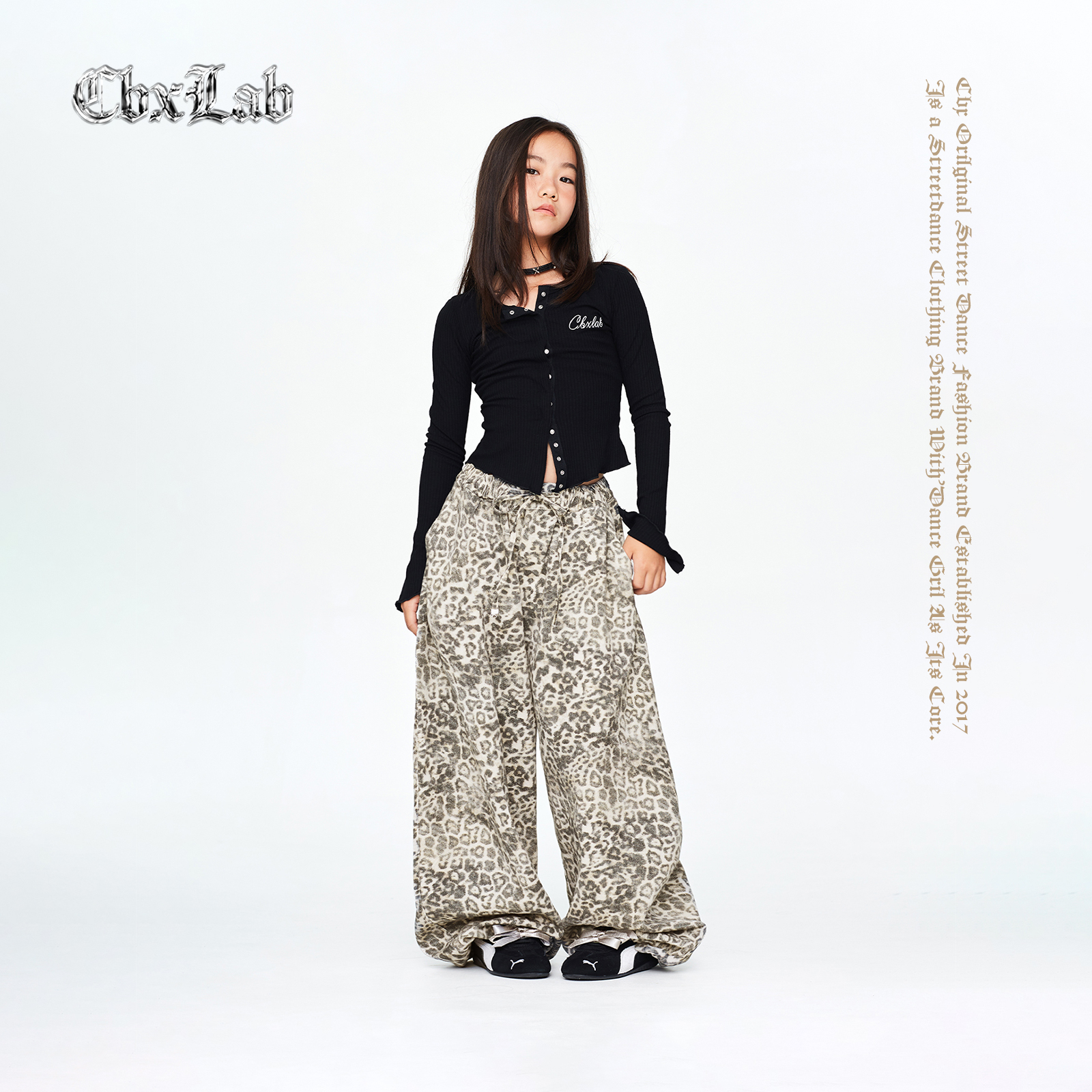 CBXLAB儿童美式甜酷豹纹长裤jazz