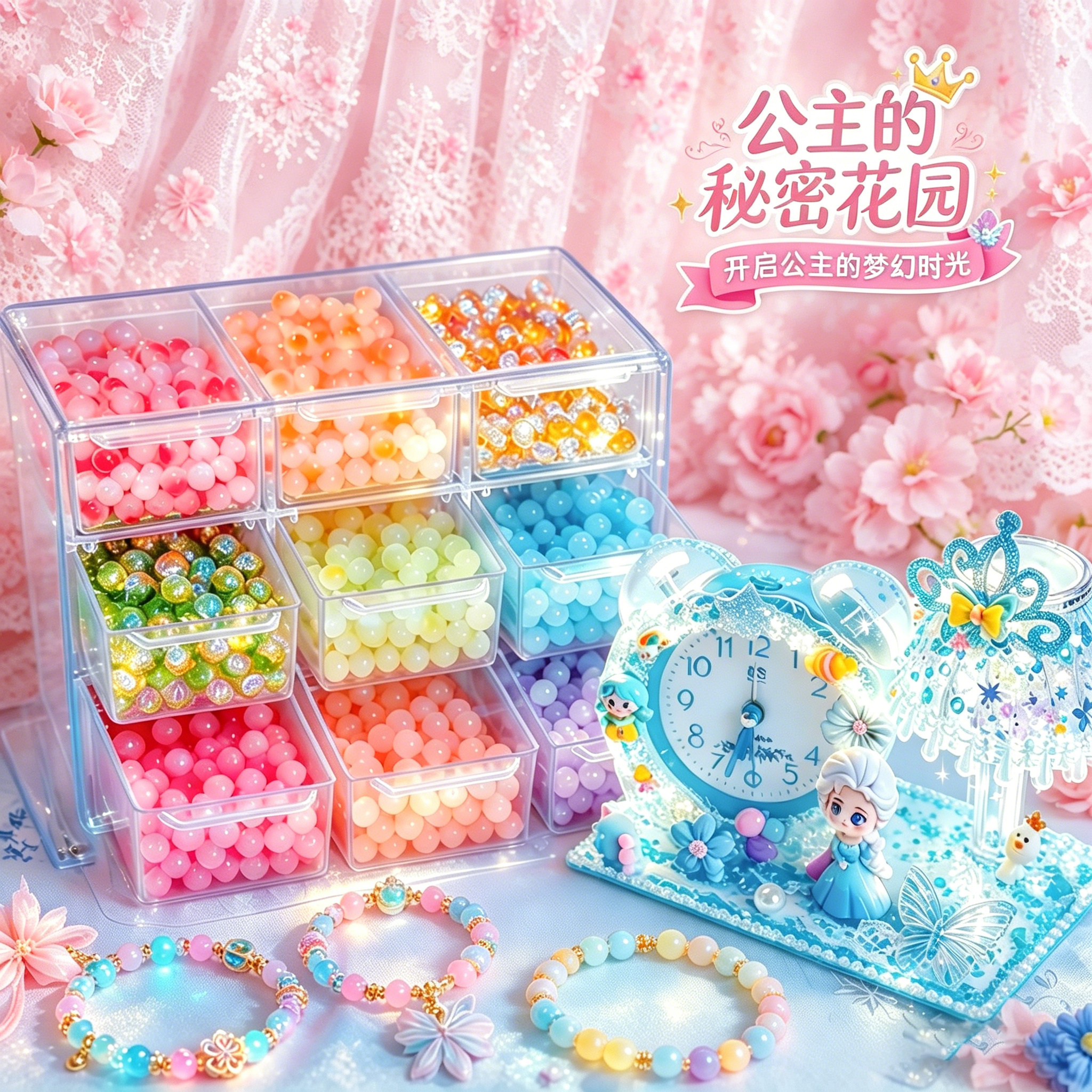 冰雪串珠手工diy礼盒手链