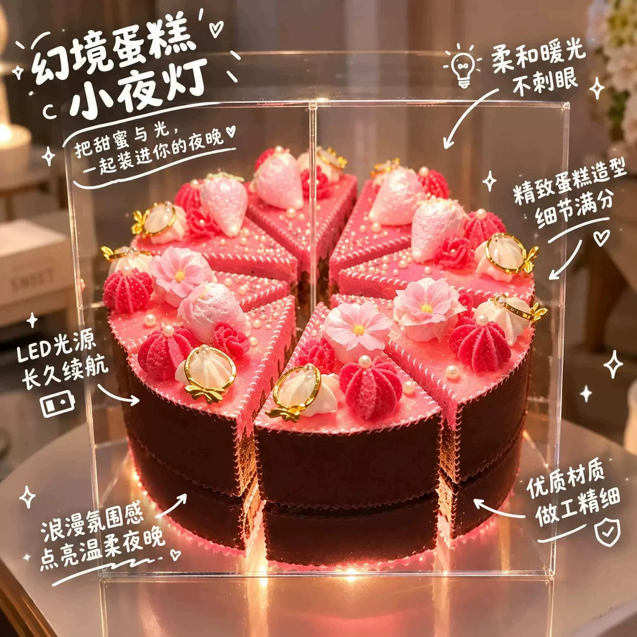 镜子蛋糕手工diy生日礼物不织布9