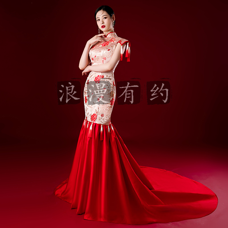 商演t台走秀旗袍流苏车展礼服