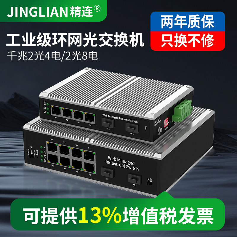 精连工业级环网千兆光交换机