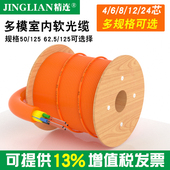 室内多模软光纤光缆GJFJH四芯束状光纤4芯 24芯OM1 6芯 12芯 OM2光纤线光缆工程用线传输稳定衰减小 8芯 精连