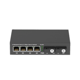 精连 环网光纤收发器自愈型全千兆单模2光4电/2光8电环网光电转换器环网光纤收发器1台