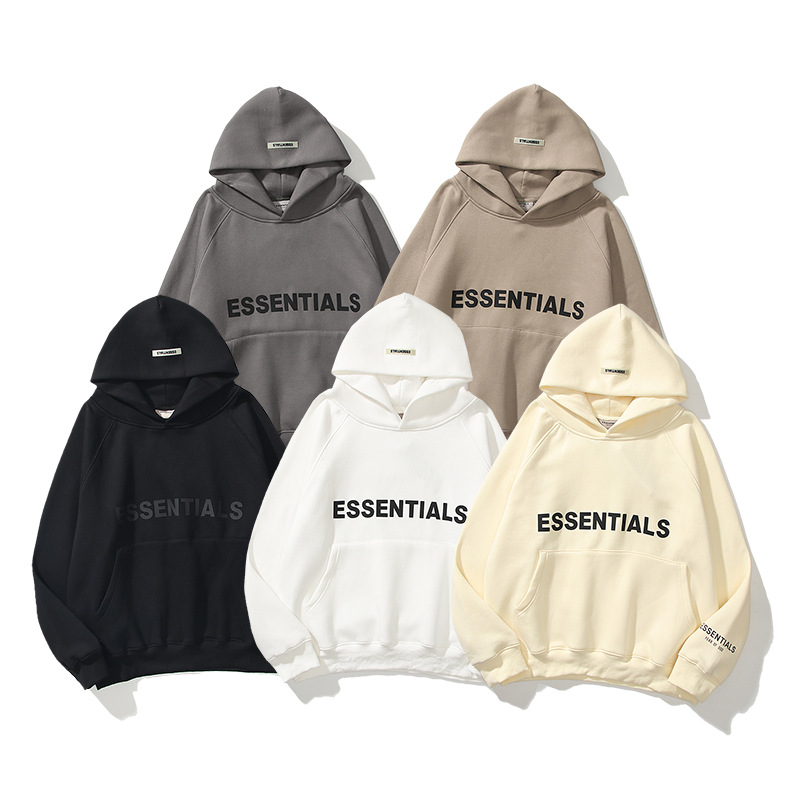 FEAR OF GOD 复线ESSENTIALS压胶立体字母卫衣连帽衫男女加绒外套