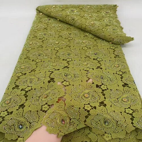 热卖欧钻加钻手工订钻 水溶蕾丝刺绣面料非洲礼服花边面料5码lace