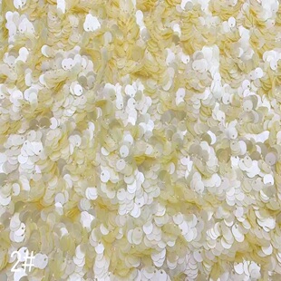 叠片珠片绣花面料连衣裙婚纱礼服网纱亮片刺绣箱包服饰 跨境新款