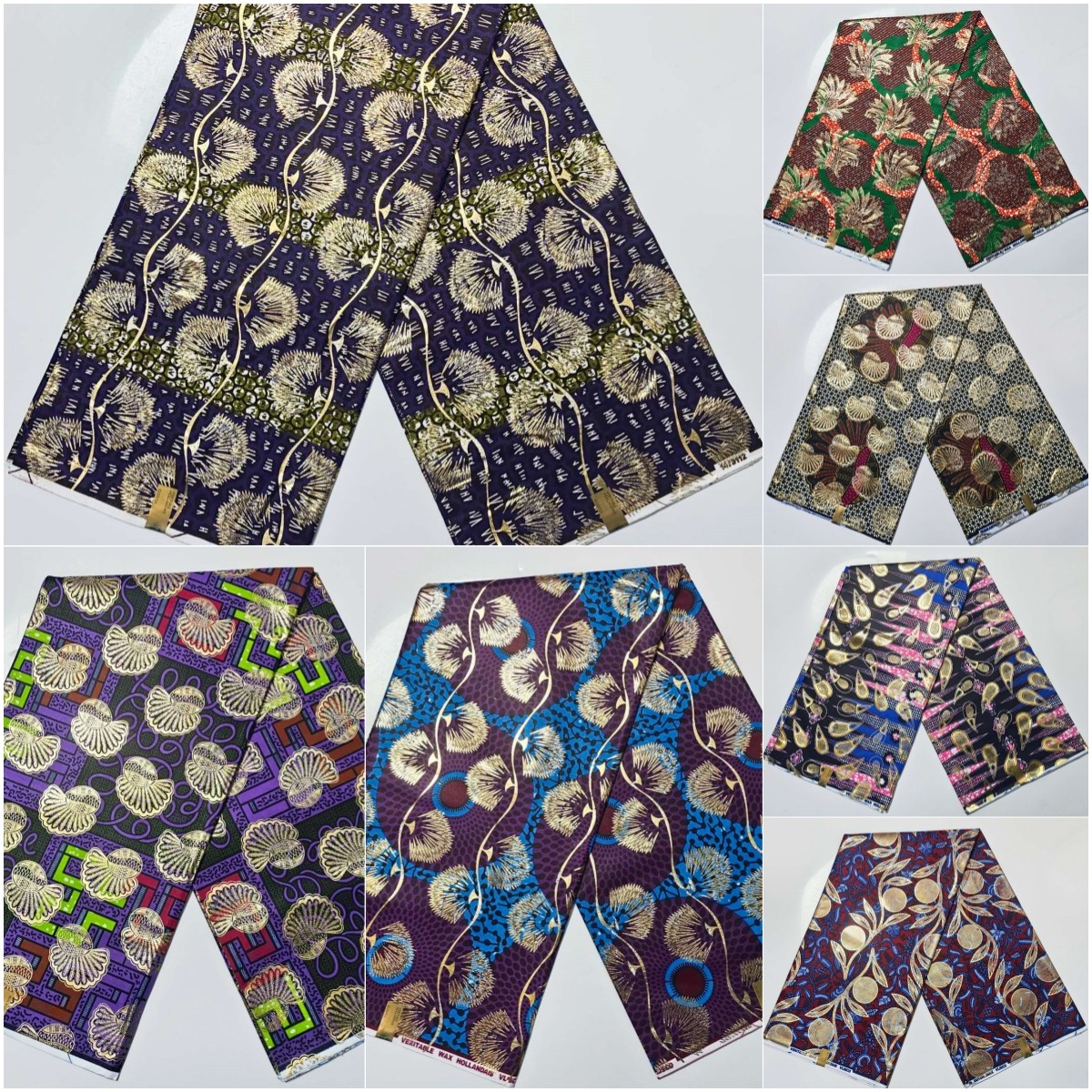 非洲烫金腊布Ankara cotton gold wax african wax fabric pagne