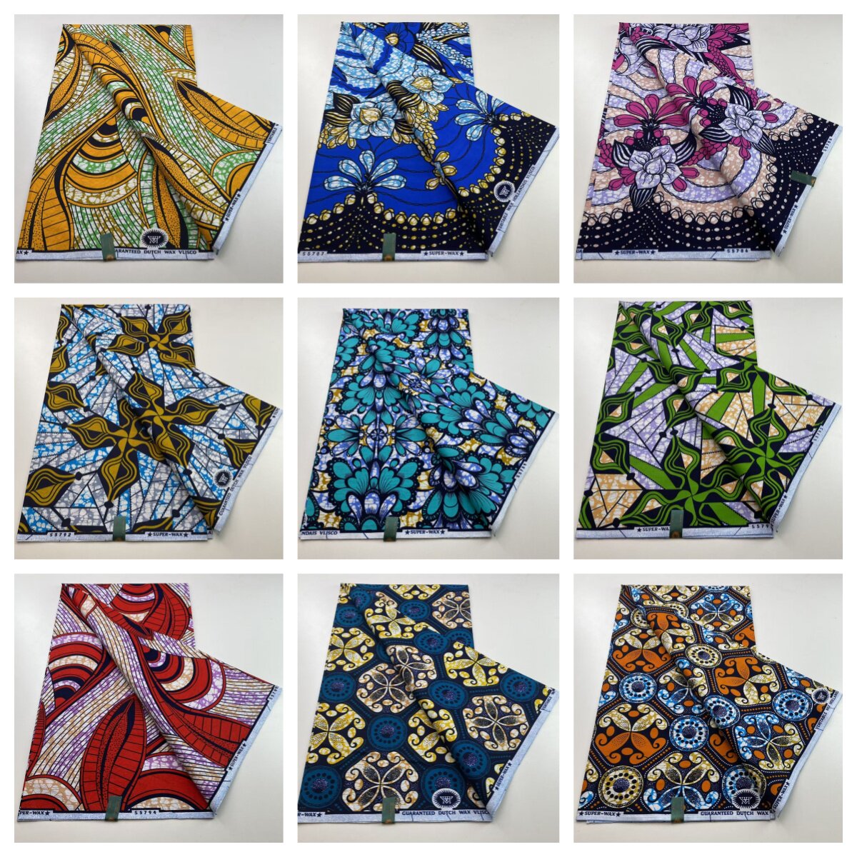 新款非洲蜡染布腊布服装布料African super wax printed 6yards