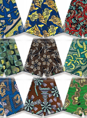 非洲蜡布印花蜡染布面料时尚连衣裙服装布料Wax printed fabric