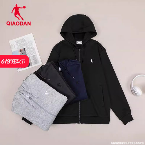 乔丹秋冬季新款加绒宽松连帽外套