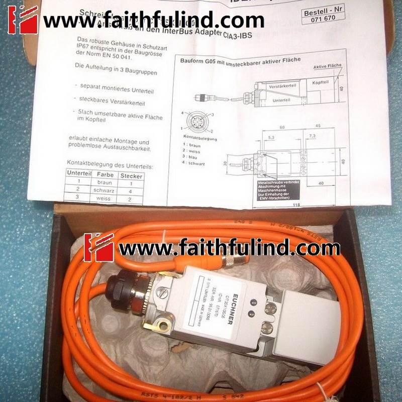 Euchner 071670 安士能安全开关 CIT3SXI0G05