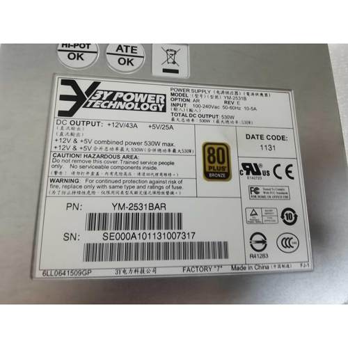 【汇盈传感器】3Y YM-2531BAR YM-2531B 磁盘阵列电源 9373CPSU-0