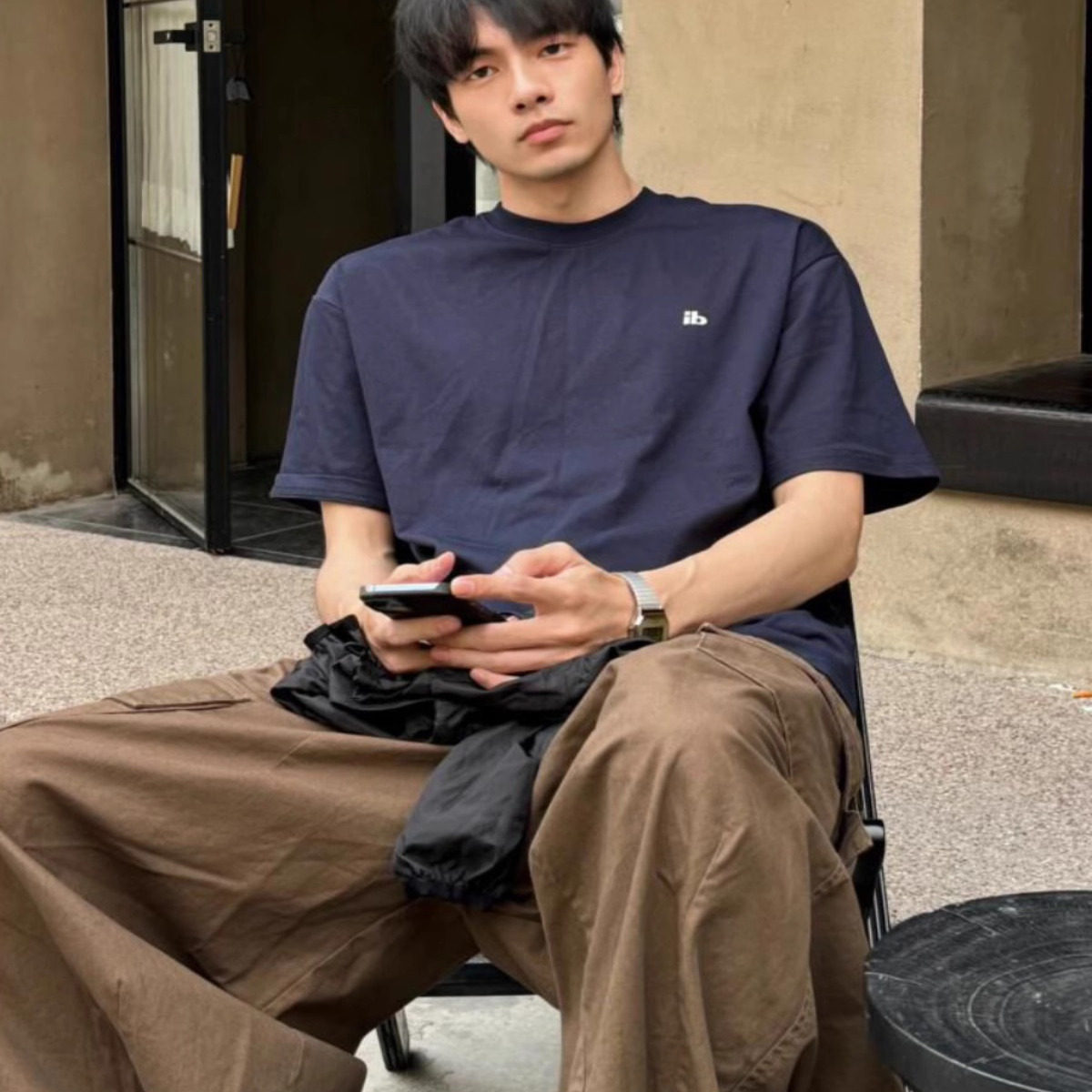 日系CityBoy基础款重磅纯棉t恤男生短袖夏季2025新款简约宽松上衣