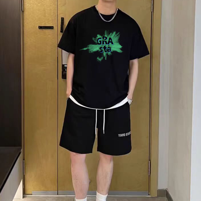 美式设计感嘻哈潮牌纯棉男士短袖t恤2025新款夏季重磅宽松上衣