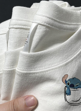 美式重磅纯棉短袖T恤男士夏季薄款宽松体恤ins潮流半袖衣服青少年