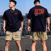 复古个性 痞帅短袖 t恤男生潮牌夏季 美式 重磅纯棉宽松高街半袖 上衣