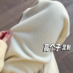 高个子175超长180米白色糯米裤 女秋冬加绒直筒垂感慵懒德绒阔腿裤