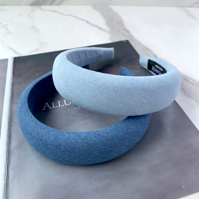 气质牛仔高颅顶宽发箍女2024新款