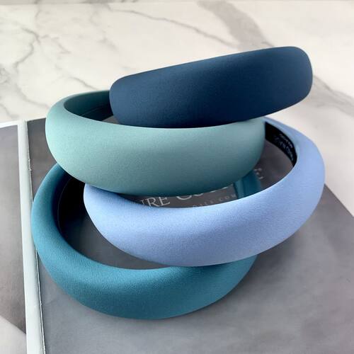 蓝色韩国进口发饰缎面高级感