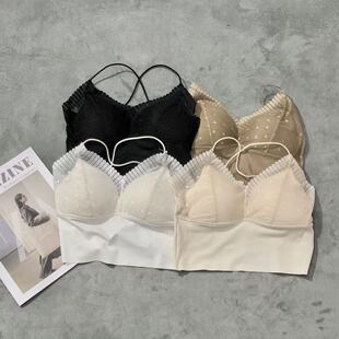 镂空网纱法式 慧慧来自星星女装 胸垫一体 新款 吊带文胸 店