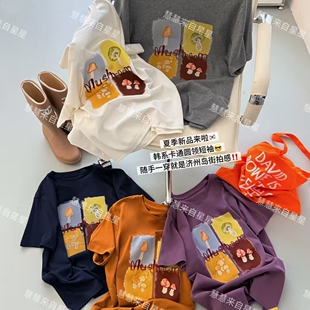 慧慧来自星星女装店 60905新款韩系休闲 四宫格蘑菇短袖T恤MUSSS