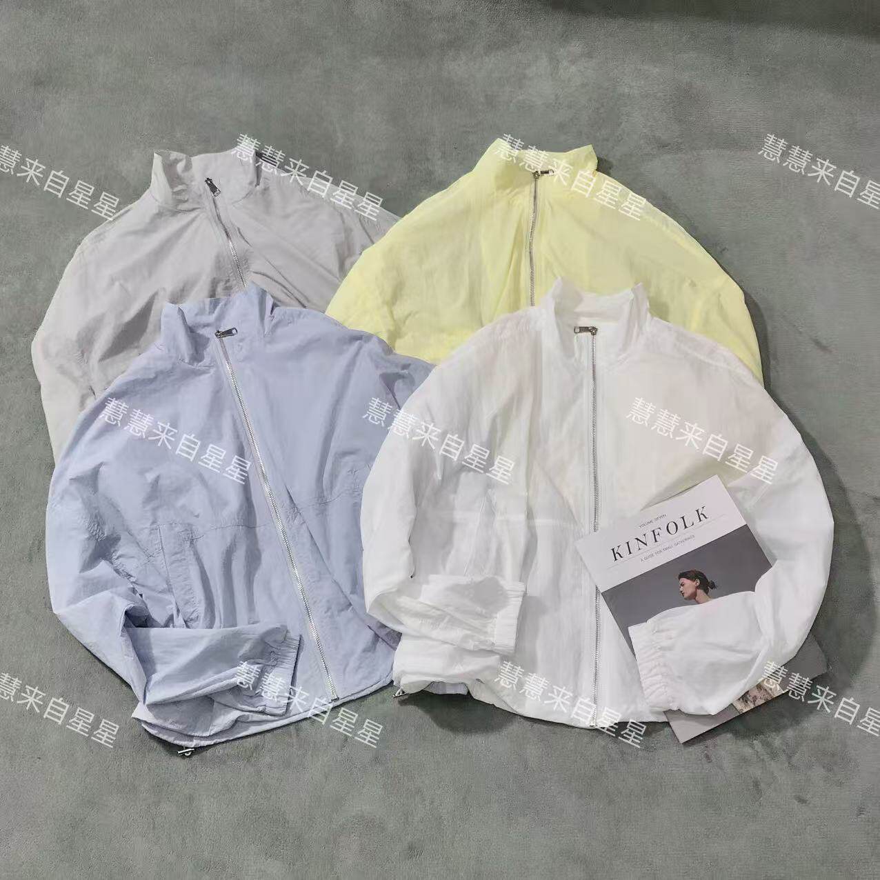 慧慧来自星星女装店 7097夏季新款百搭肩膀杠杠拉链立领防晒衣