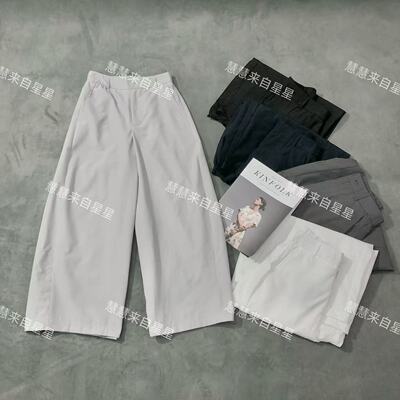 慧慧来自星星女装店 8918夏季新款百搭光板一粒扣弯刀休闲裤