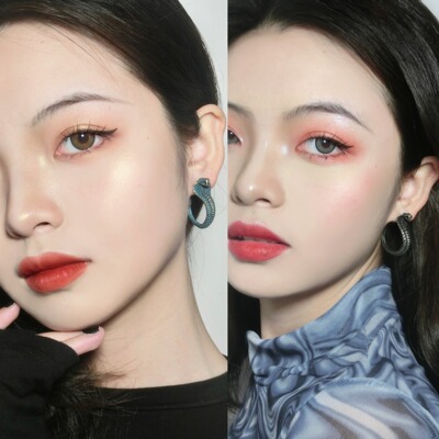 原创小众设计高级感复古蛇形耳环