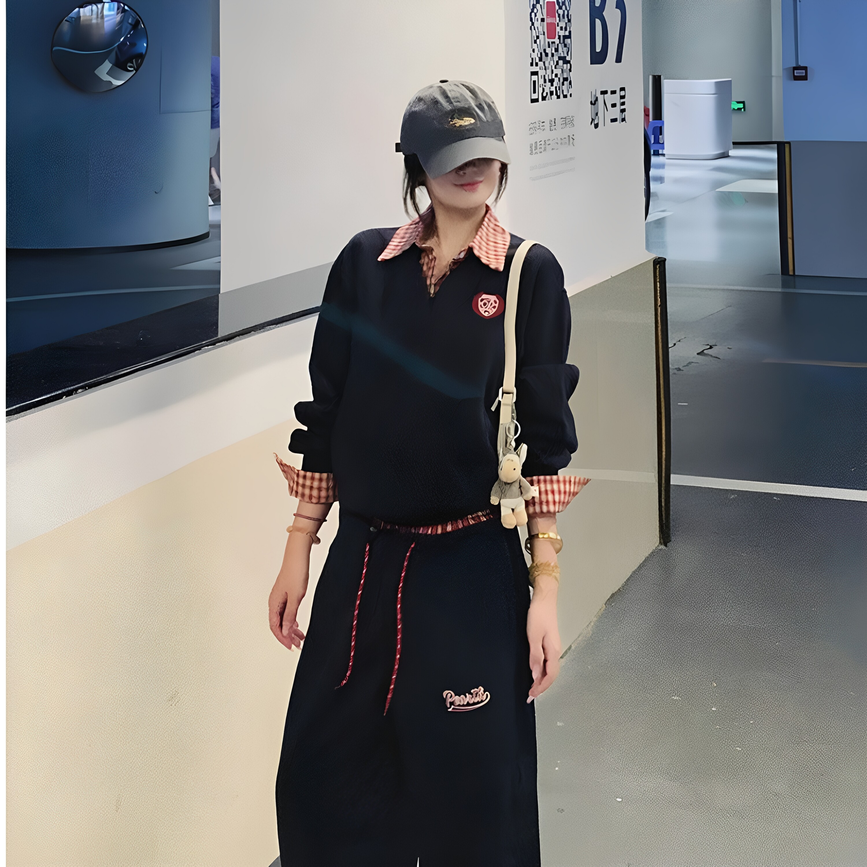 美式学院高级感假两件卫衣套装