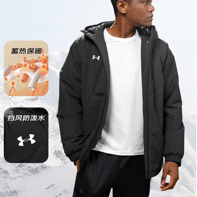 UA安德玛棉服外套男装秋冬新款户外防风上衣加厚运动棉衣保暖夹克