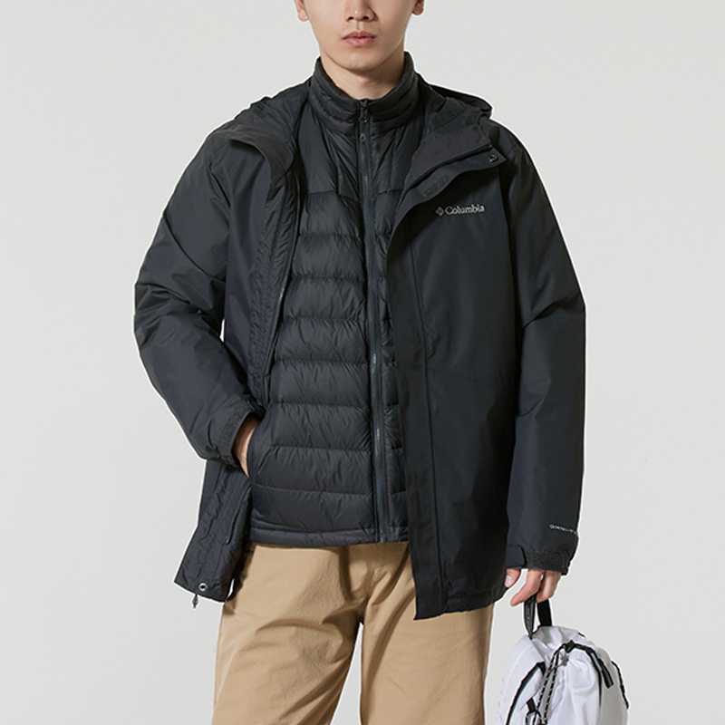 Columbia哥伦比亚秋冬男装冲锋衣户外700蓬羽绒内胆保暖三合一