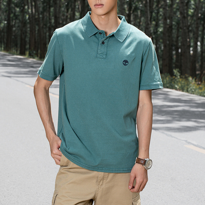 Timberland添柏岚官方男装半袖POLO衫新款户外宽松透气短袖T恤衫