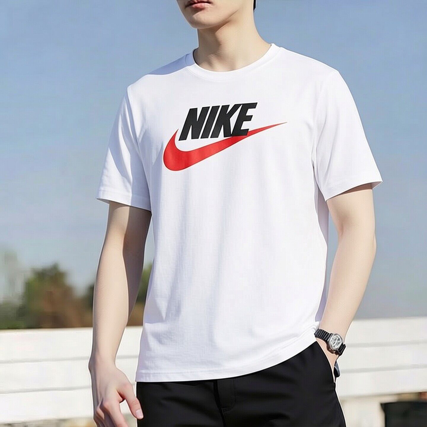 耐克NIKE半截袖男装26新款运动服跑步训练简约时尚大LOGO短袖T恤